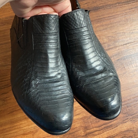 Giorgio Brutini black snake skin heeled ankle boots size 8 - Picture 7 of 10